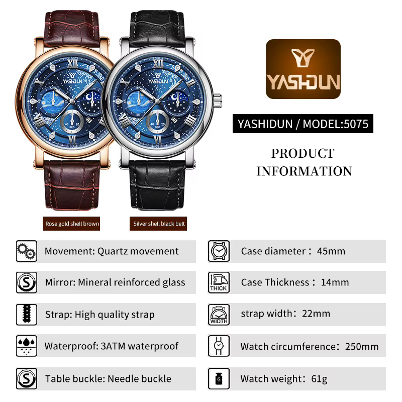 Montre-bracelet à quartz pour homme