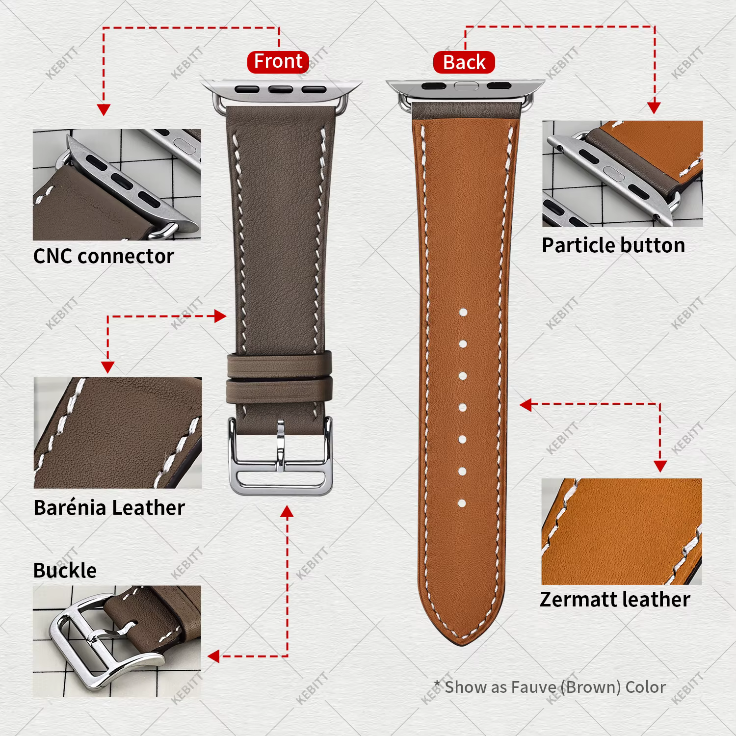 Kebitt petit poignet grande taille bande selon le choix S L pour Apple Watch 11 10 Bracelet Iwatch 46 42 41 45 49mm