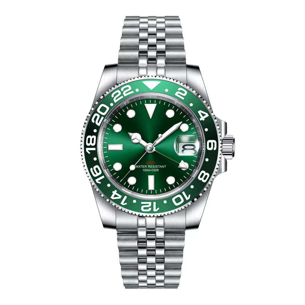 Montre GMT de luxe personnalisée