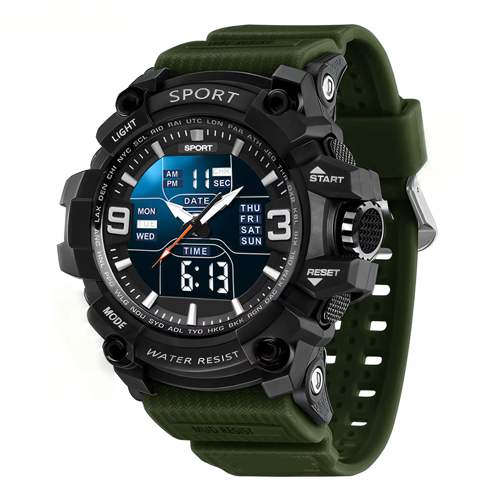 Montre de sport tendance pour homme avec grand cadran