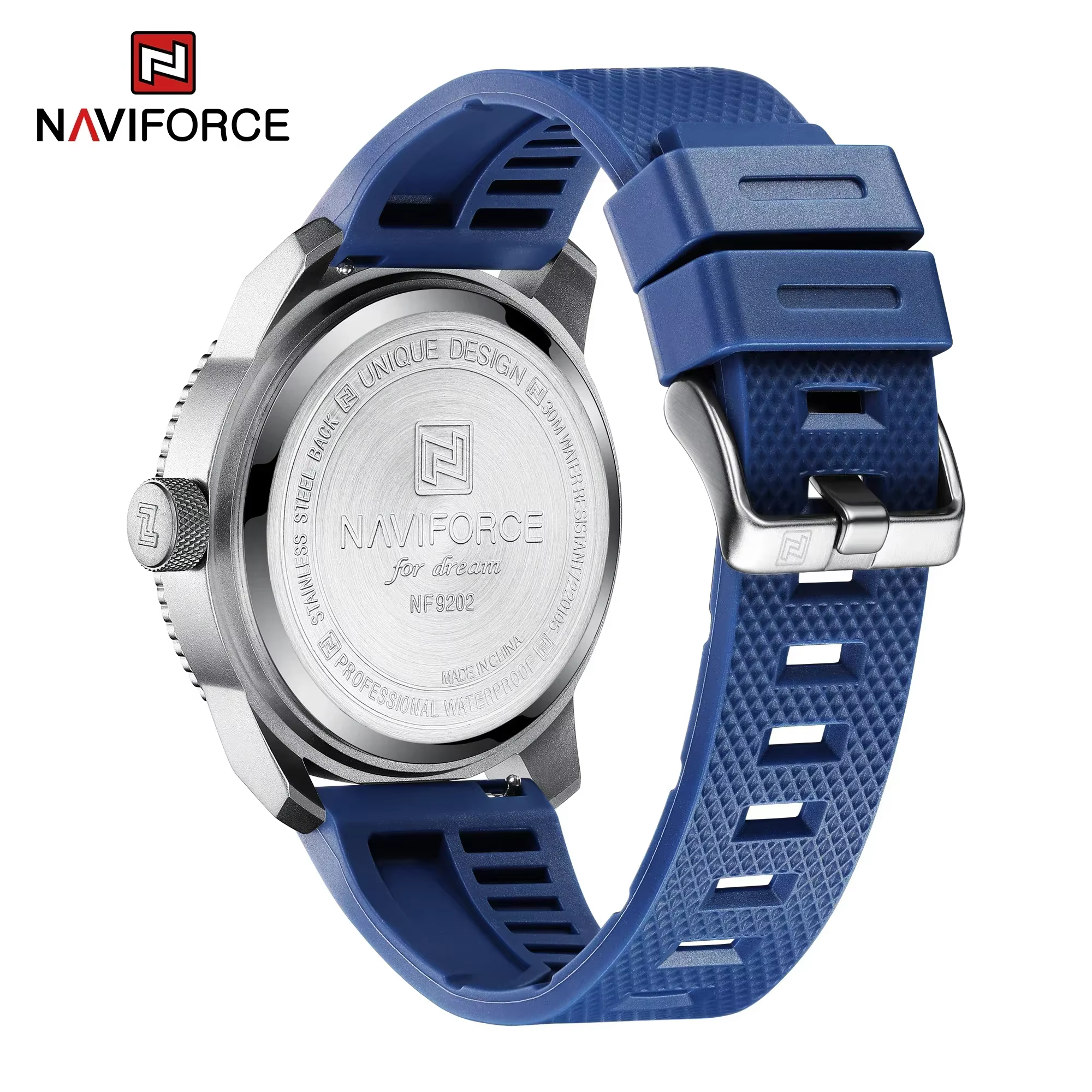 NAVIFORCE Top marque de luxe hommes montre-bracelet étanche homme montre Orange caoutchouc Sport militaire affaires Quartz mâle horloge cadeau 9202