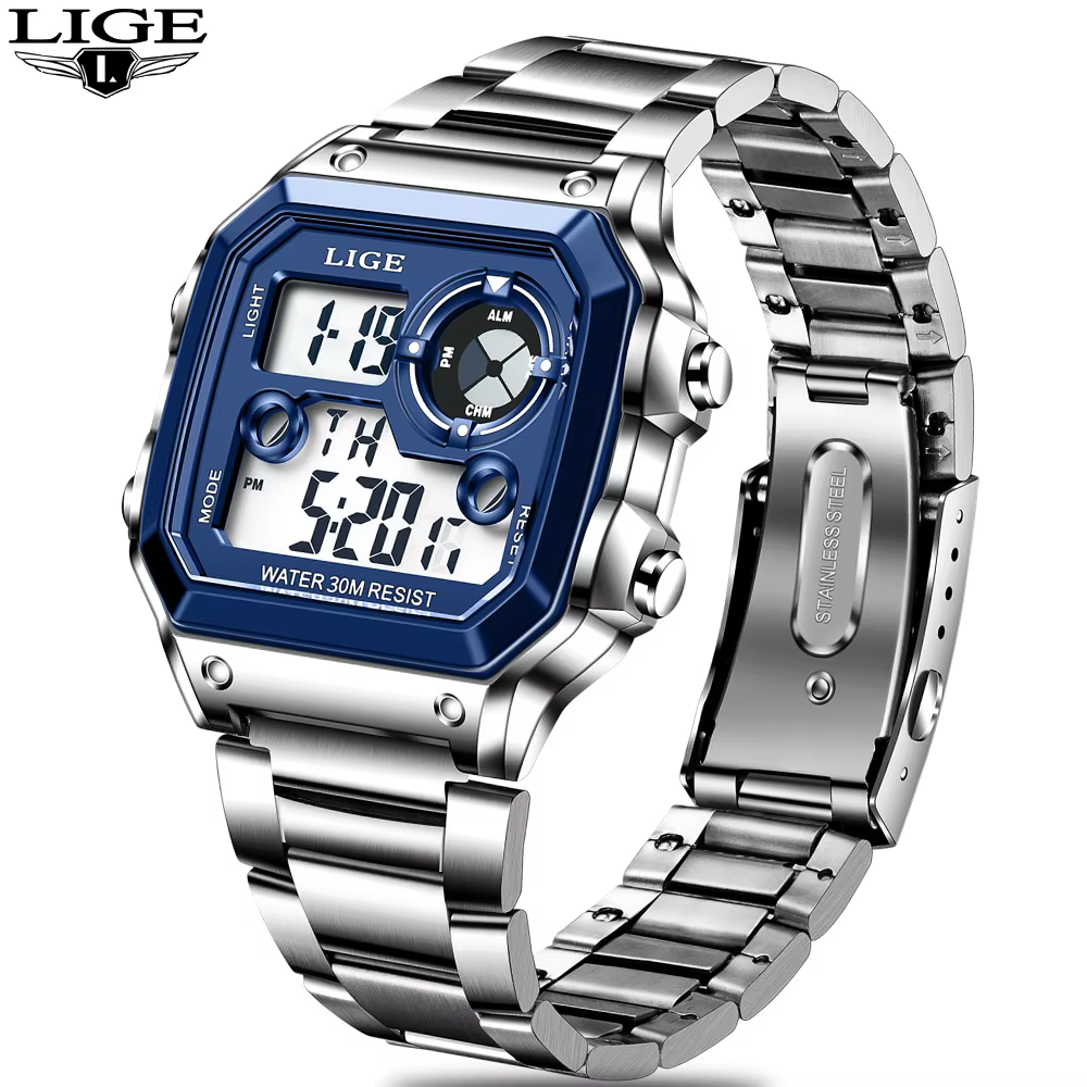 Montre numérique militaire étanche pour homme