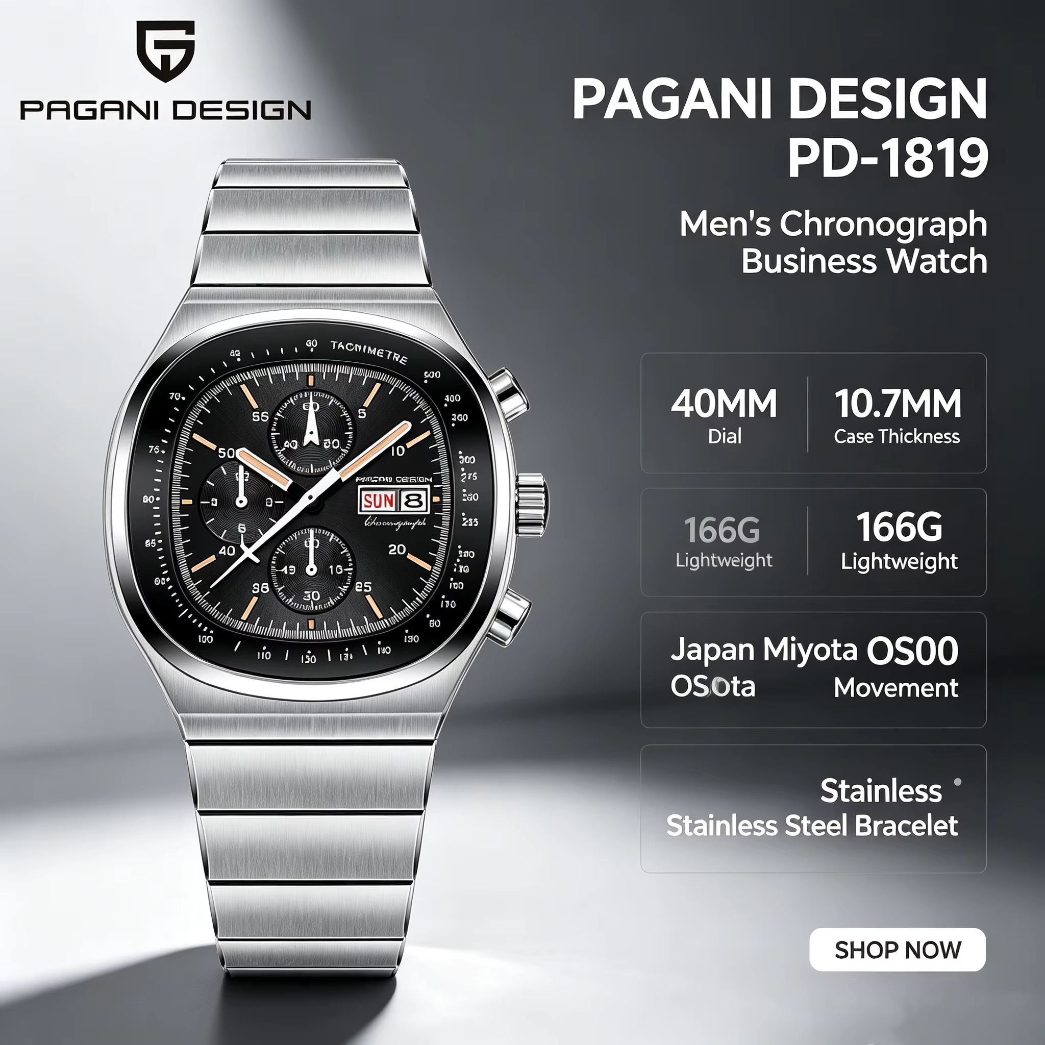 PAGANI DESIGN – montre à Quartz pour hommes