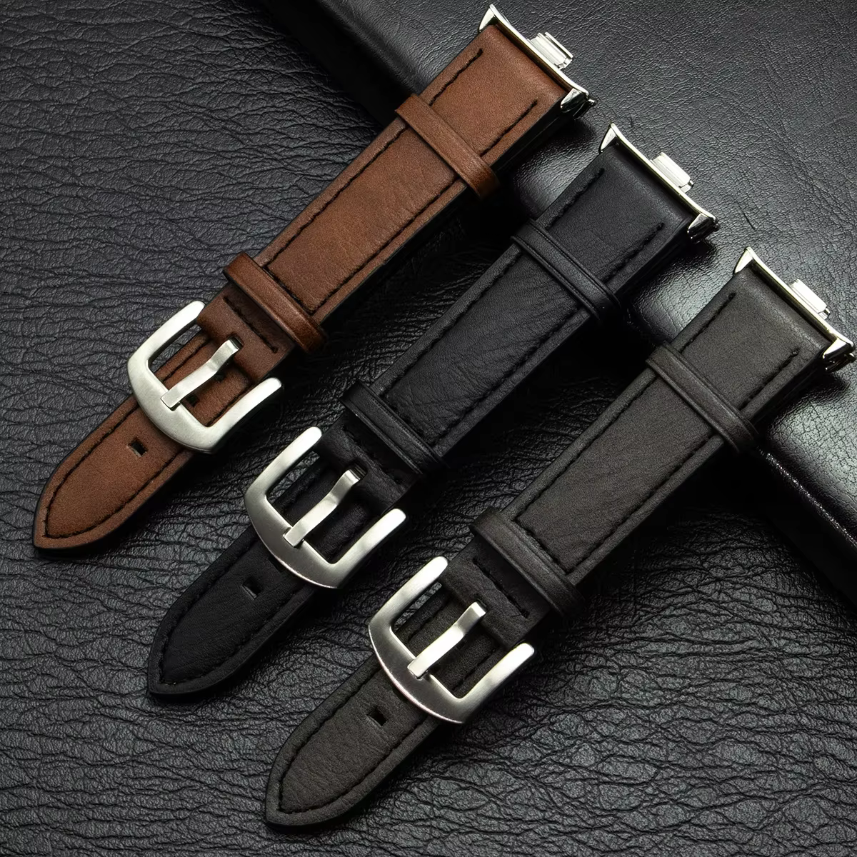Pour Xiaomi Redmi montre 4 Smartwatch Bracelet en cuir Interface métallique remplacement Correa redmiwatch 5