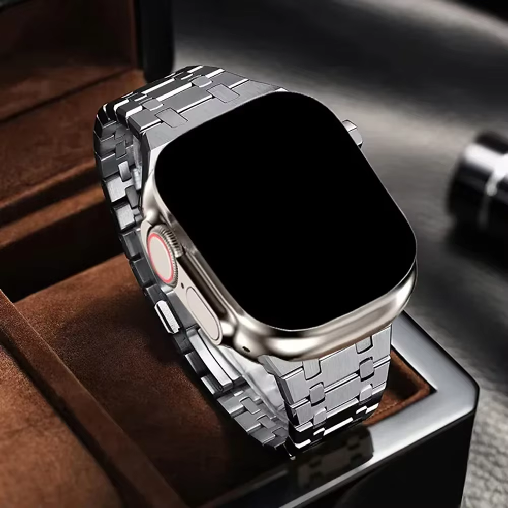 Bracelet en acier inoxydable pour Bracelet de montre Apple Ultra 2 49mm 46mm 45 44mm 41 40 44 38mm Bracelet en métal de luxe IWatch 10 9 8 7 6 SE 5