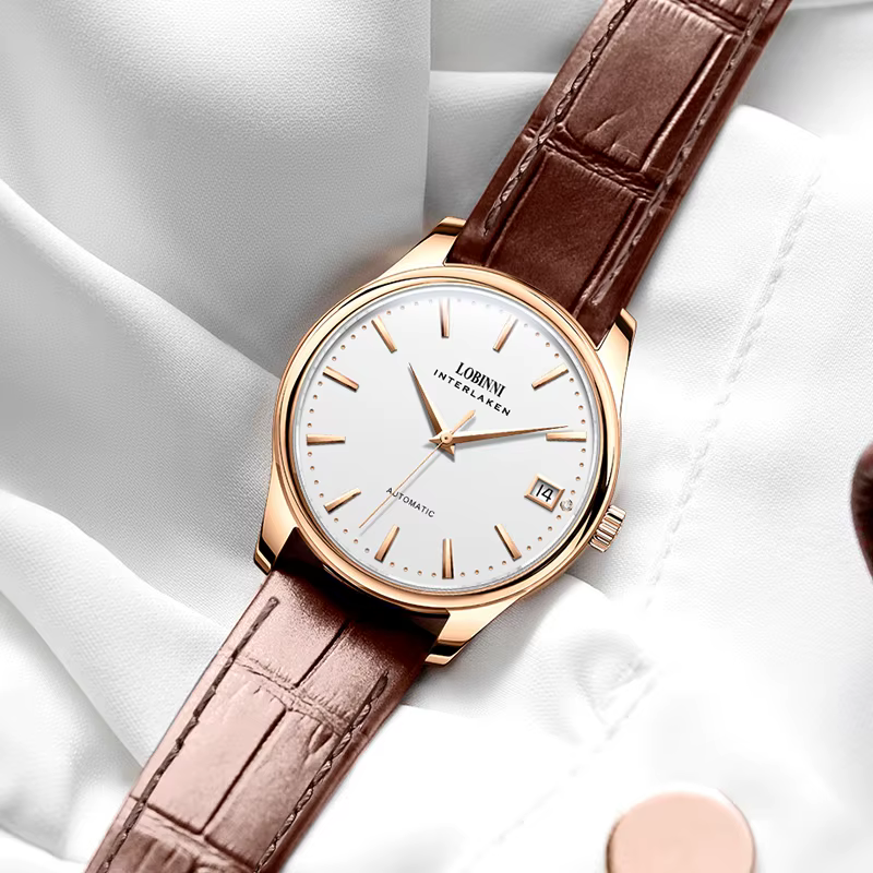 LOBINNI mode femmes montre-bracelet 50 m bracelet en cuir résistant à l'eau montres automatiques de luxe