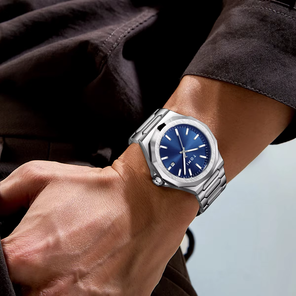 TOMI montre pour hommes d'affaires de luxe coffret cadeau boîtier en or Rose de haute qualité