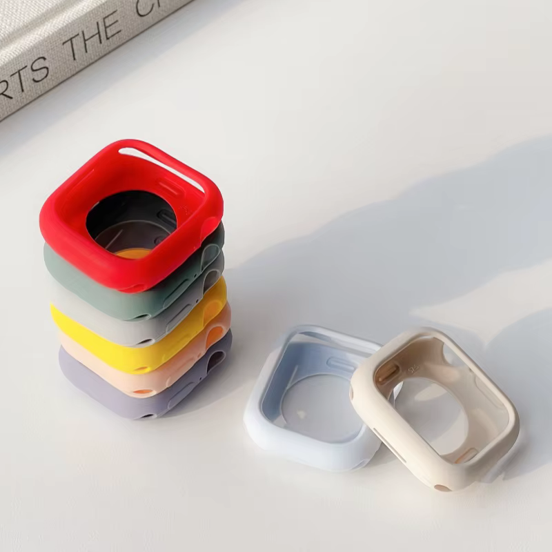 Soft Silicone Case for Apple Watch 11-10 46mm 42/40/44/41/45mm Bumper protector Cover iwatch Series 9 8 7 6 5 4 SE 3 Accessories