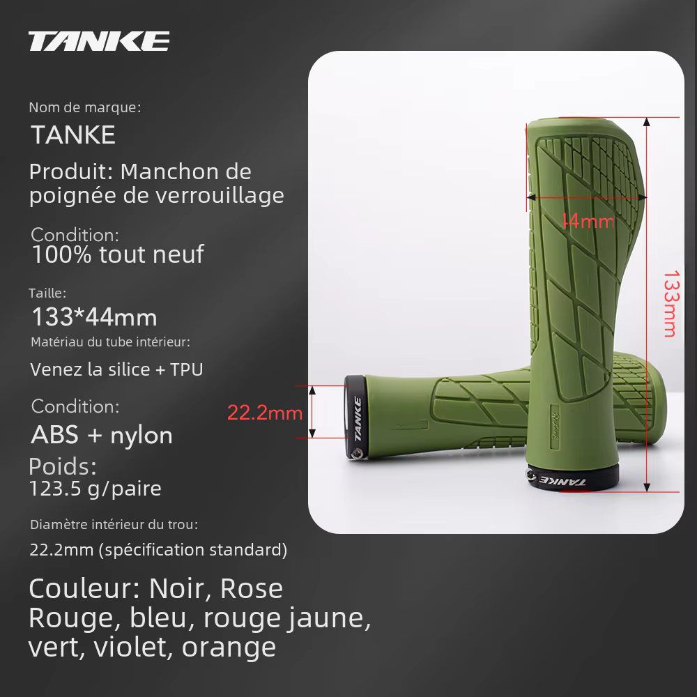 TANKE poignées de guidon en Silicone poignée vtt antichoc antidérapant montagne/route vélo