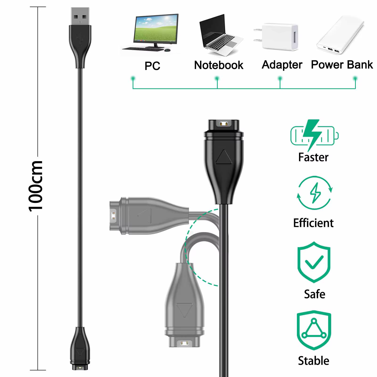 Chargeur de montre USB 100cm