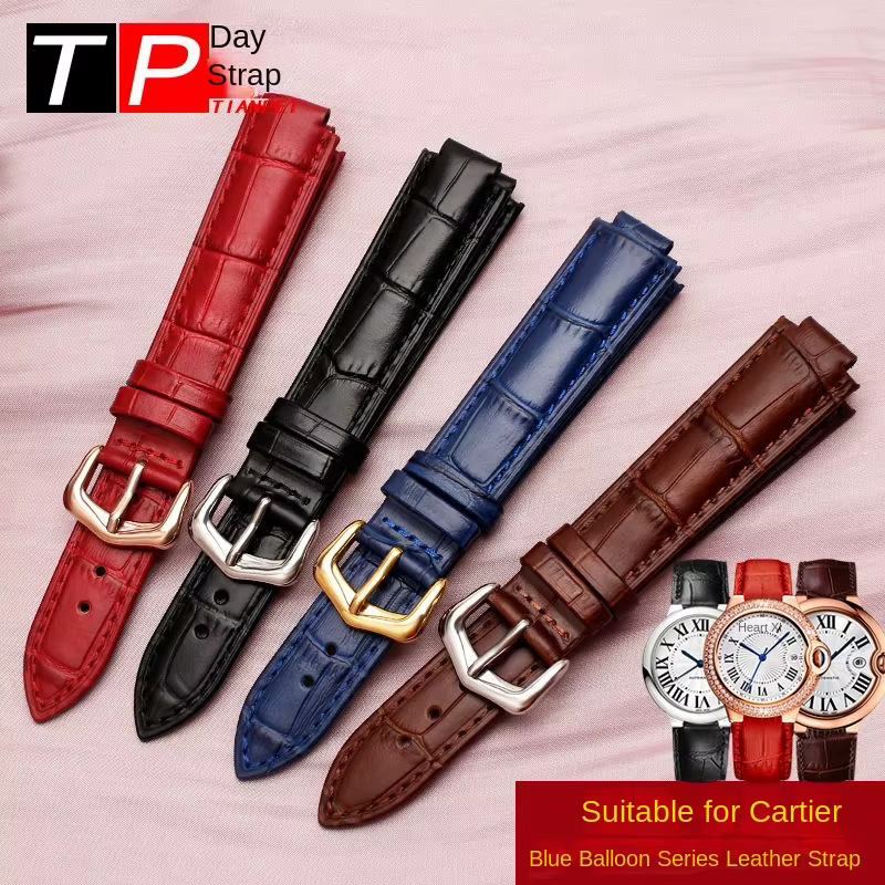 Bracelet de montre en cuir de vachette pour Cartier