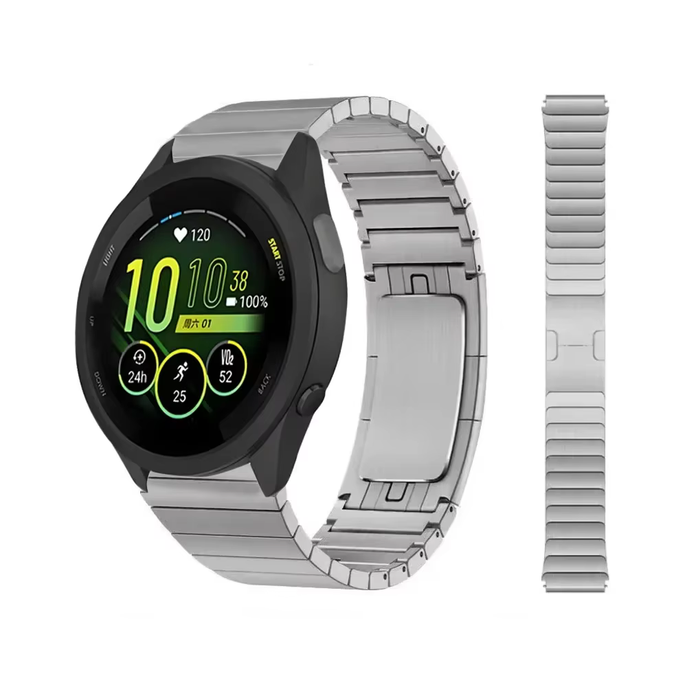 Bracelet de luxe en acier inoxydable de 22 mm pour Garmin Forerunner 965, 265, 970, 570, avec boucle métallique officielle, bracelet pour Garmin Venu 4/3/2.