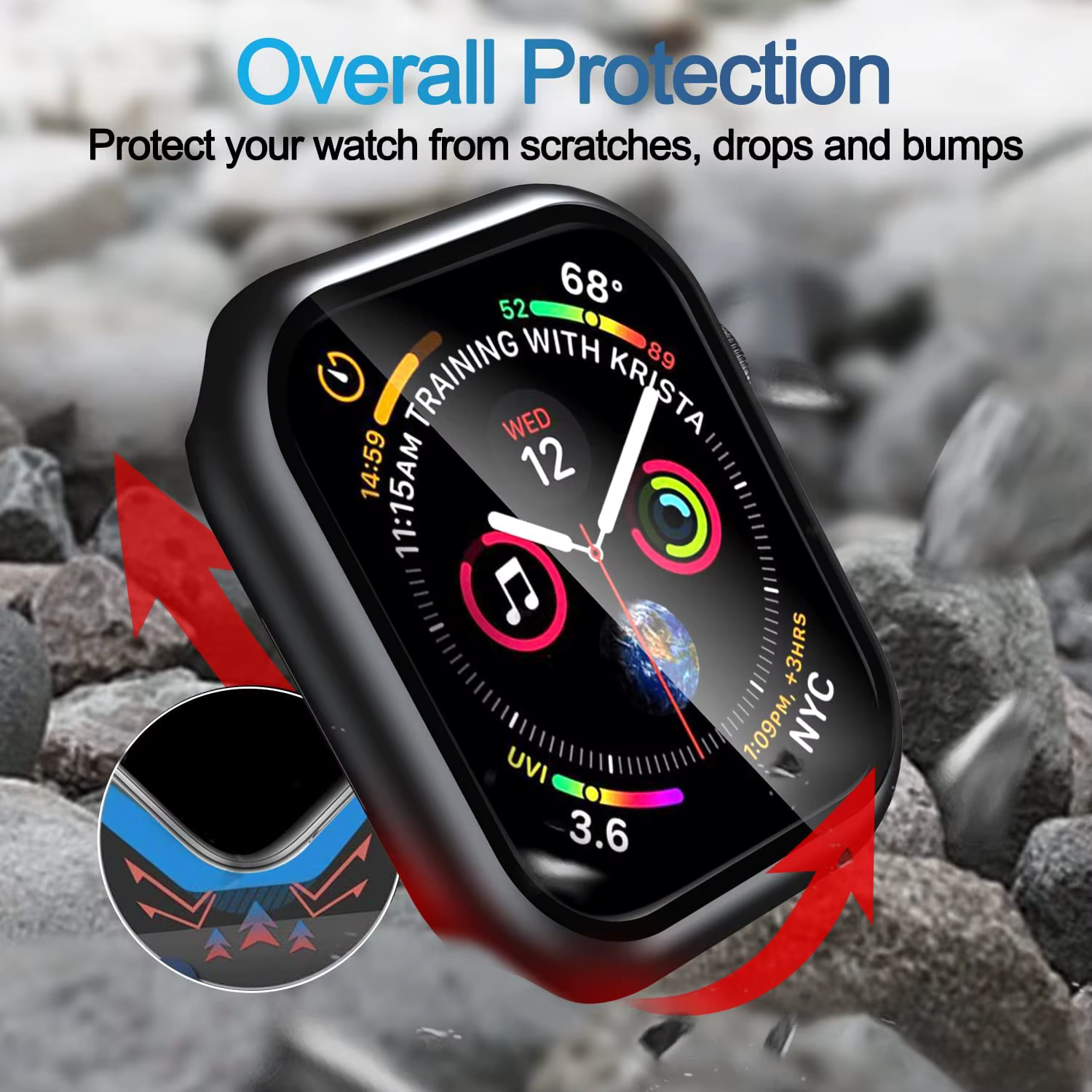 Coque de protection d'écran pour Apple Watch