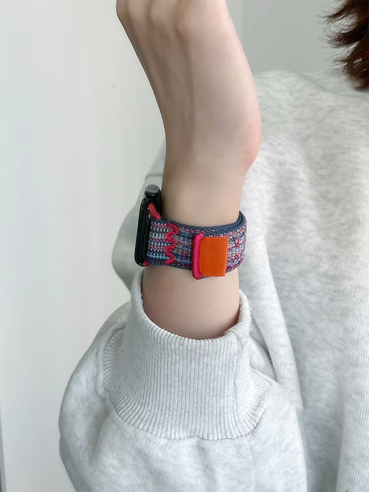 Bracelet à rayures pour bracelets de montre Apple série 49mm 11-10-9-8-7-6-5-4-SE-Ultra 2-3 42mm 46mm 45mm 40 44mm 41mm iWatch Sport Nyon Loop