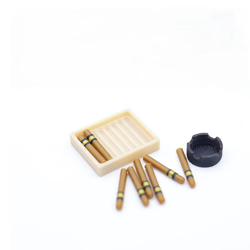 1 ensemble de jouets de simulation pour maison de poupée 1/12, kit de cendrier de cigare miniature, modèle d'ornement de cigarette, accessoires de décoration pour maison de poupée