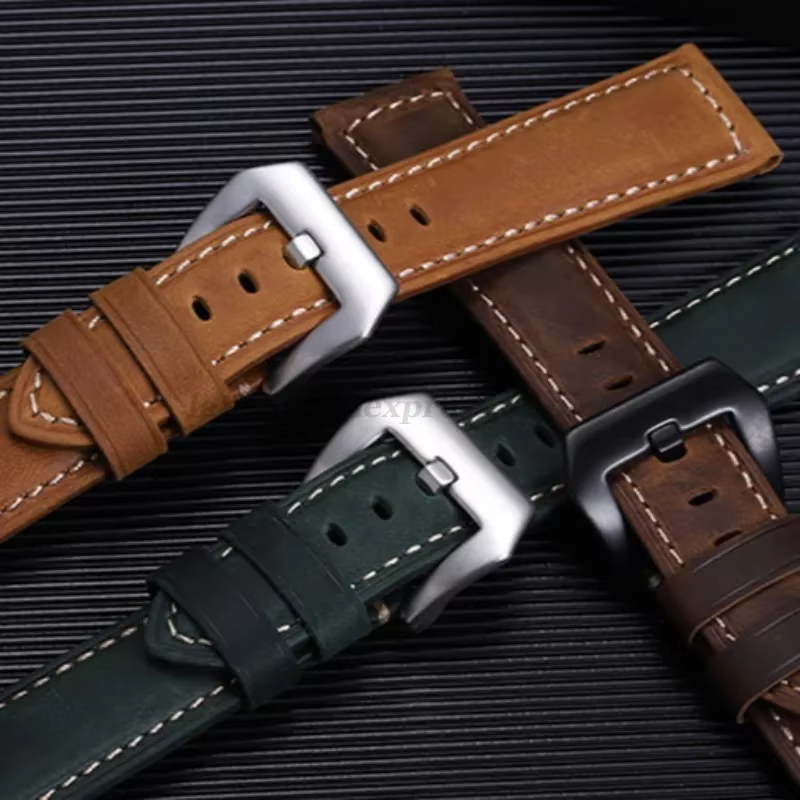 Bracelet de montre en cuir véritable pour Panerai
