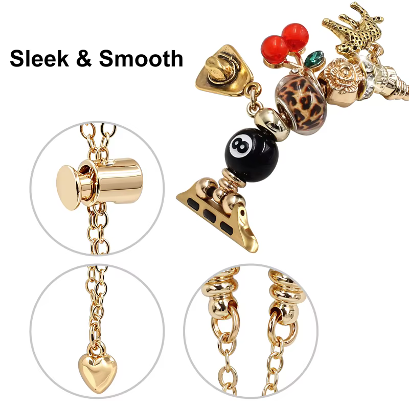 Bracelet perlé imprimé léopard pour Apple Watch (40mm