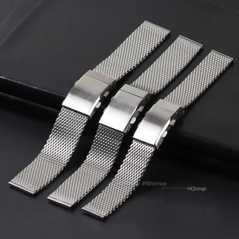 Bracelet en maille milanaise 18 mm 20 mm 22 mm pour poignet large