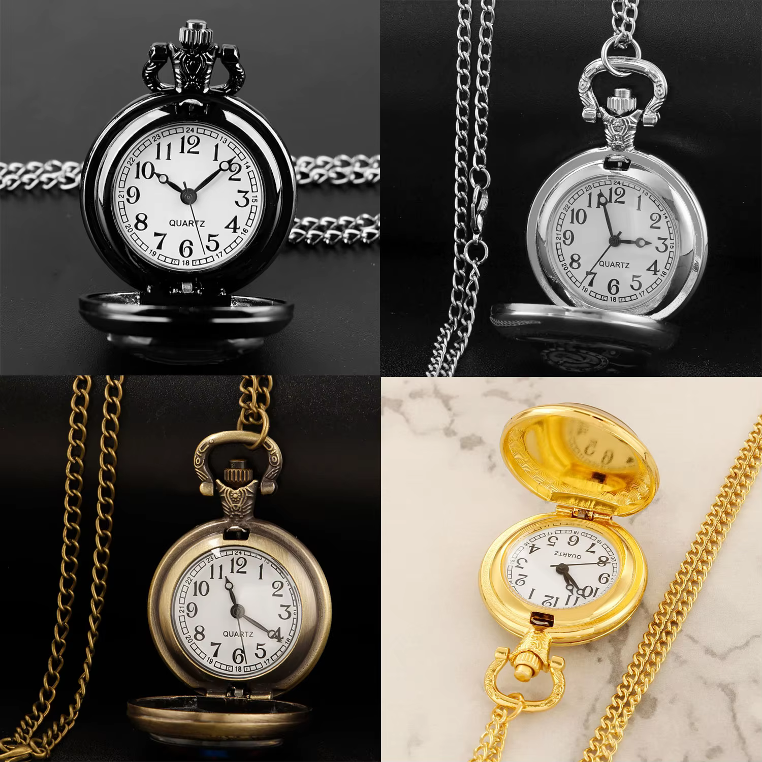 Montre de poche personnalisée vintage avec photo
