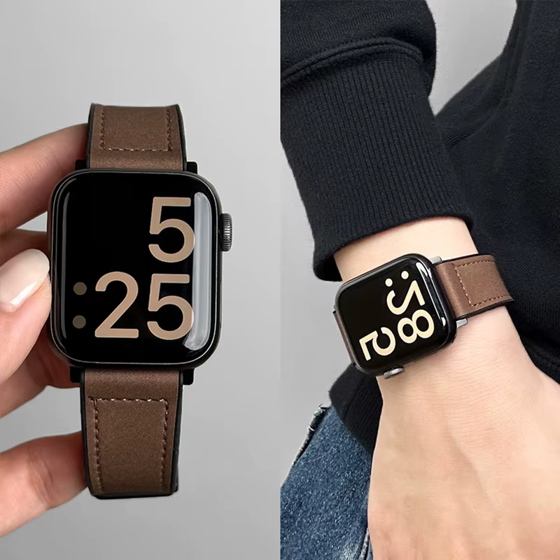 Bracelet en cuir et Silicone pour Apple Watch