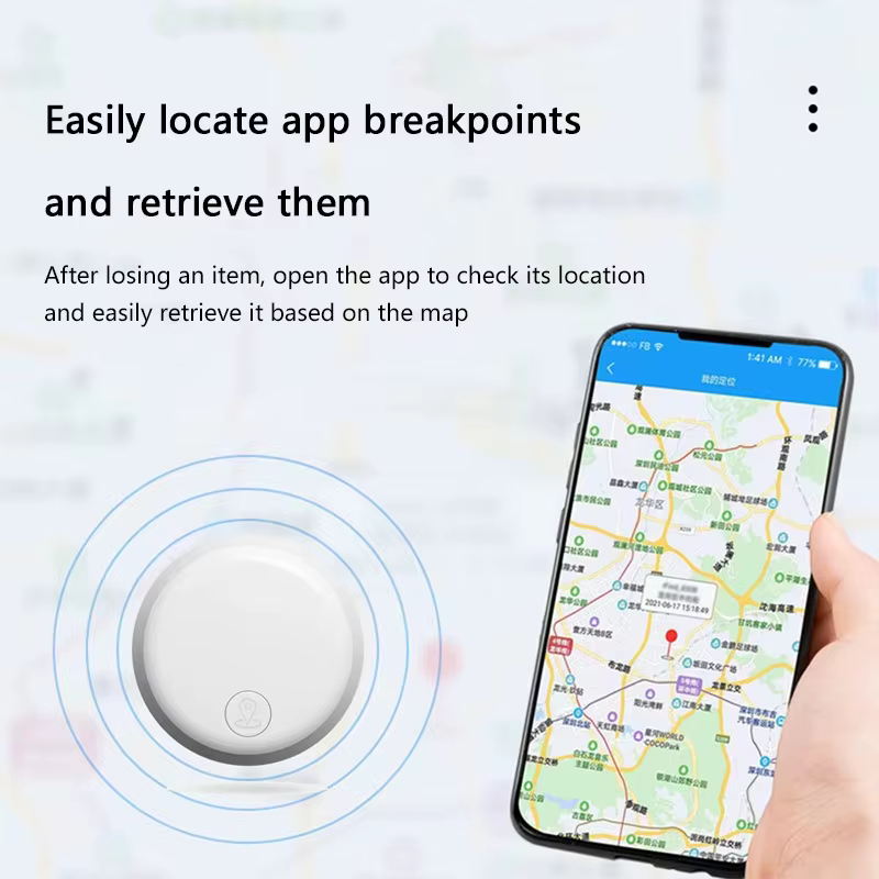 – traceur GPS intelligent Airtag Bluetooth 5.3, fonctionne avec le système Android iOS, Mini localisateur d'étiquette d'air, sac