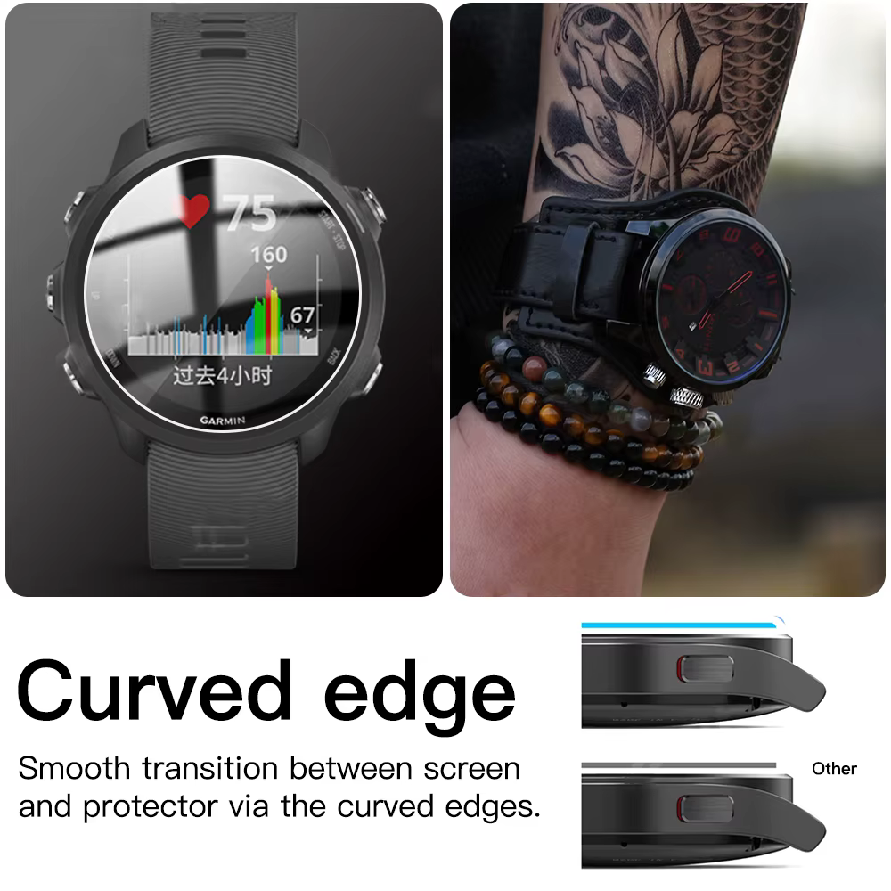 Film de protection d'écran de montre transparent, 1 à 5 pièces, pour Garmin Forerunner 55/235/245/245M/255/255S/645/935/945/955, protection en verre trempé 9H
