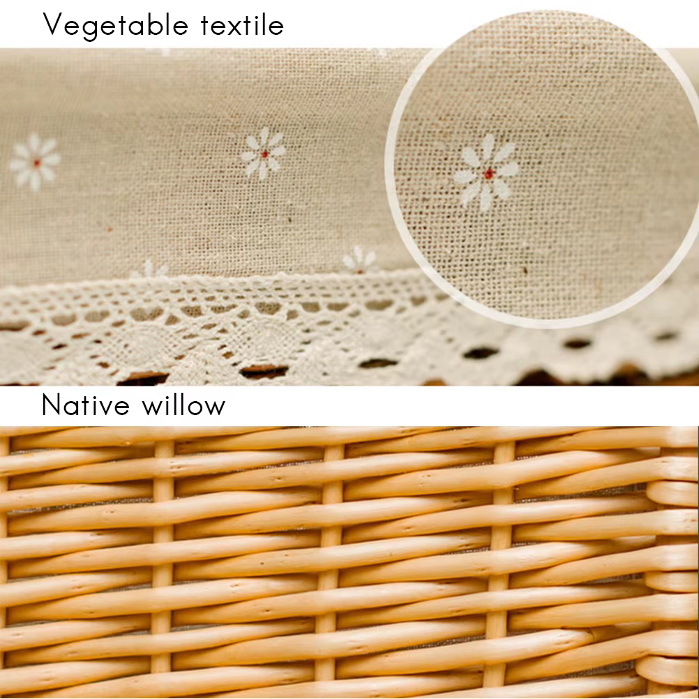 Mir de pique-nique fait à la main WUNICEF, sac de camping, panier de rangement avec couvercle, panier de nourriture, panier de fruits tissé