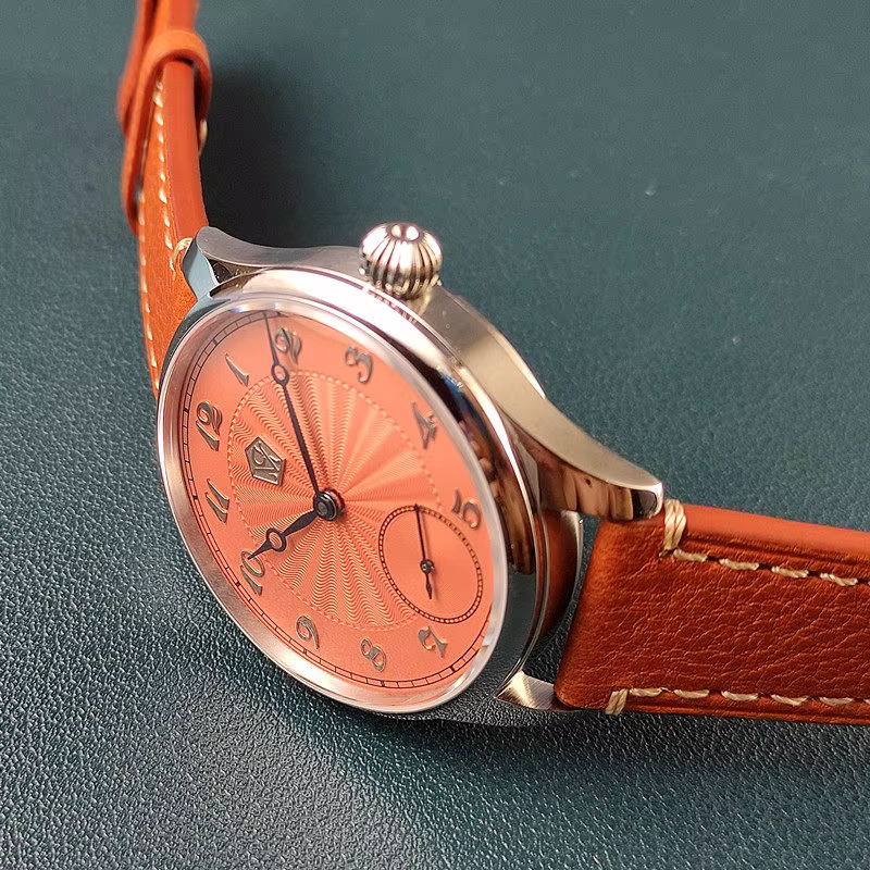 Montre mécanique manuelle de 40 mm avec cadran guilloché