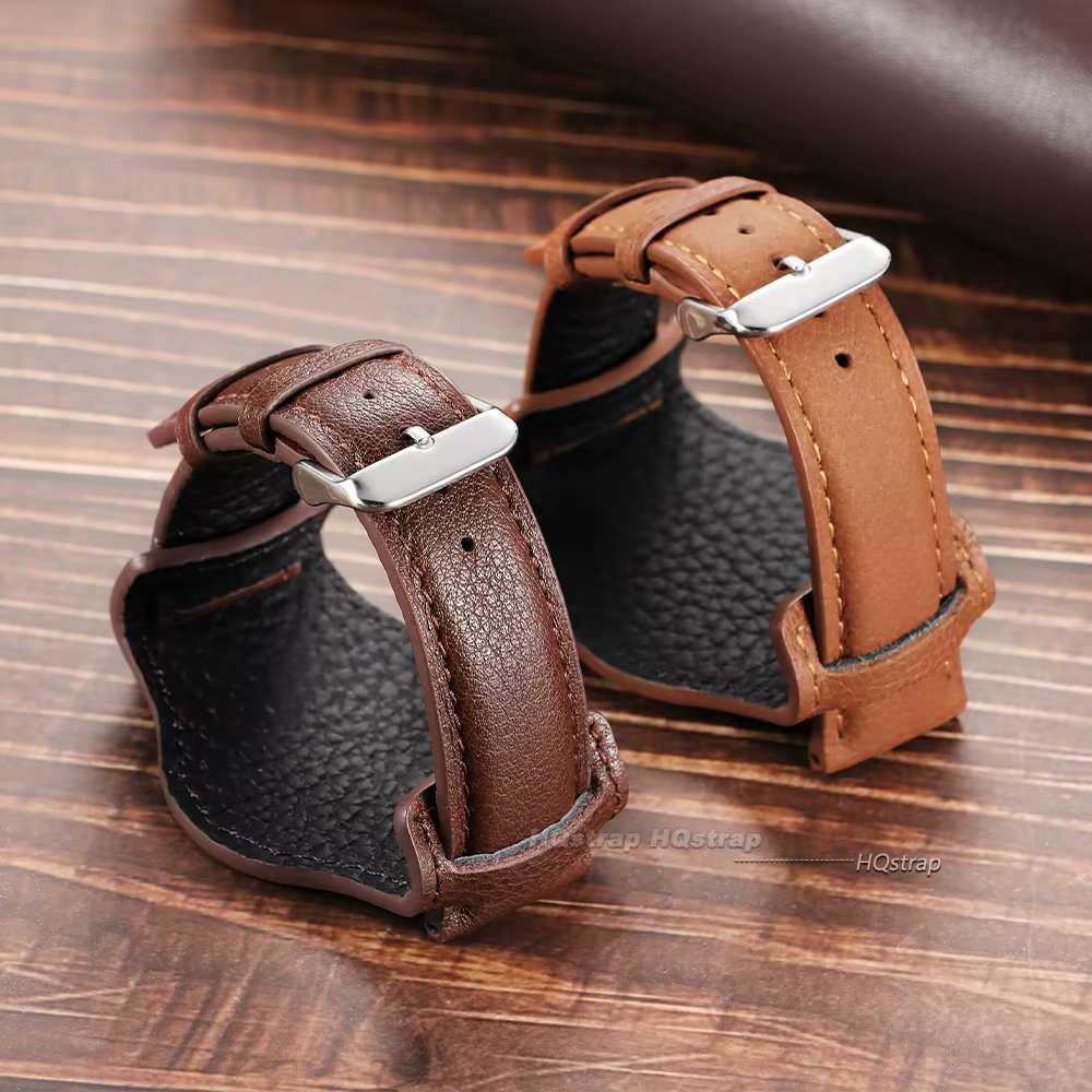 Bracelet de montre en cuir véritable 18mm 20mm 22mm avec tapis