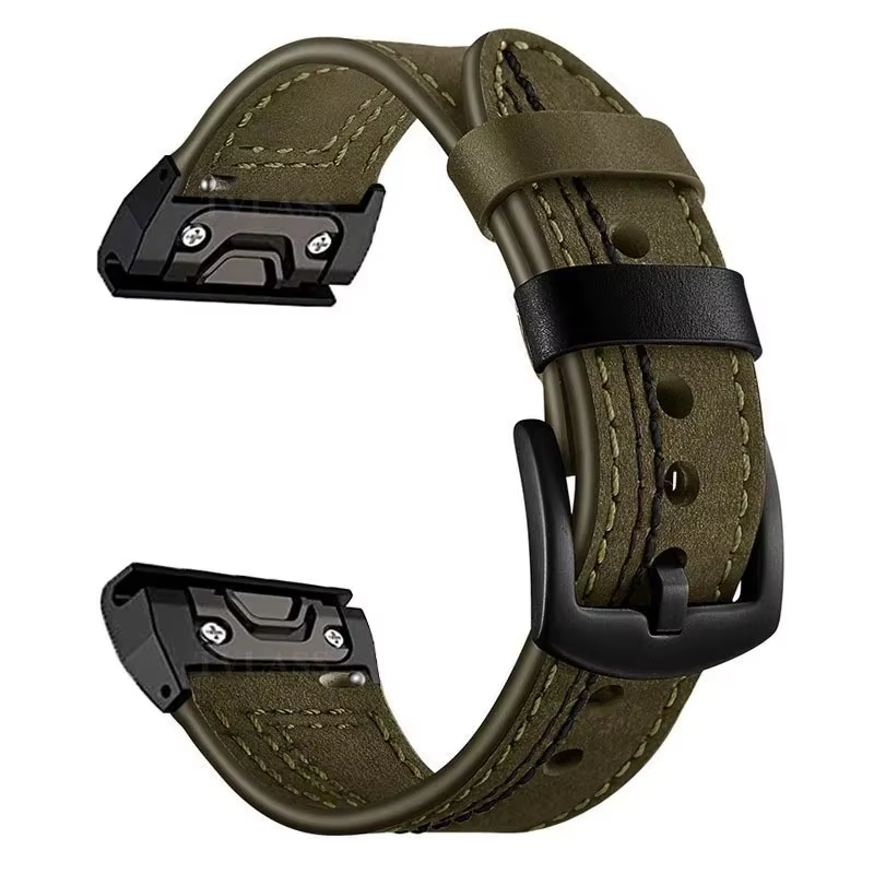 Bracelet en cuir pour Garmin Fenix 5X Plus 5 Fenix 6X 6 Fenix 7X Pro 8 Tactix 7 AMOLED Forerunner 965, sangle à dégagement rapide 26mm 22mm