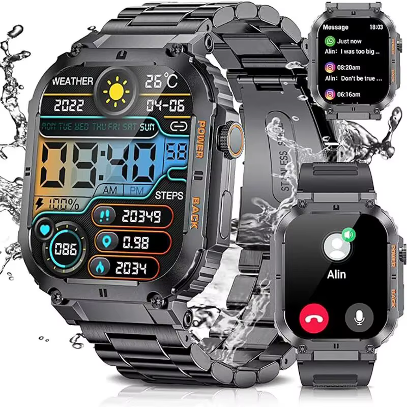 Montre intelligente de fitness étanche pour homme