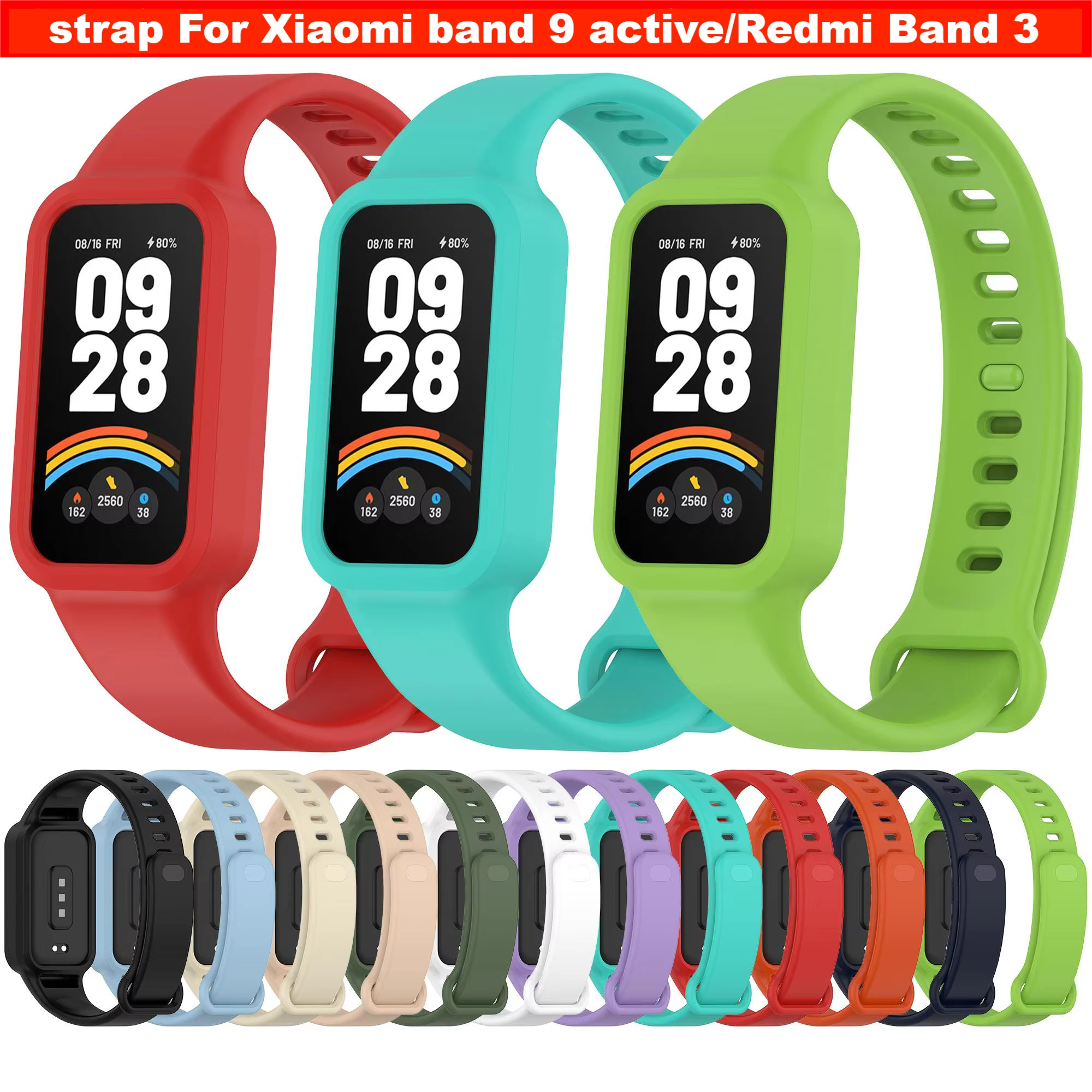 Bracelet en Silicone pour xiaomi bande intelligente 9