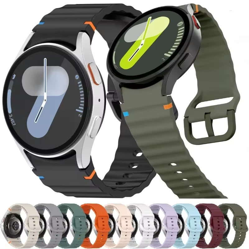 Bracelet de ceinture de sport en silicone pour Samsung Galaxy Watch 7, FE, 5 Pro, 6/4 Classic, 44mm, 40mm, Original Strap