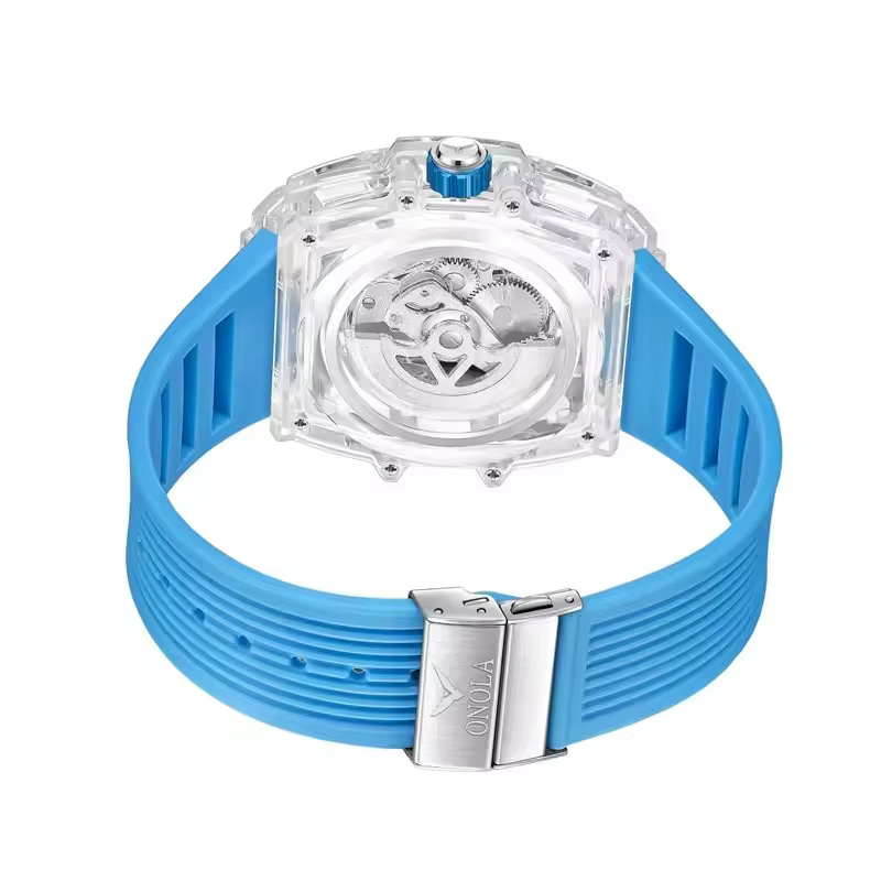 ONOLA 3836 montre mécanique entièrement automatique avancée pour hommes avec conception creuse stéréoscopique 3D pour