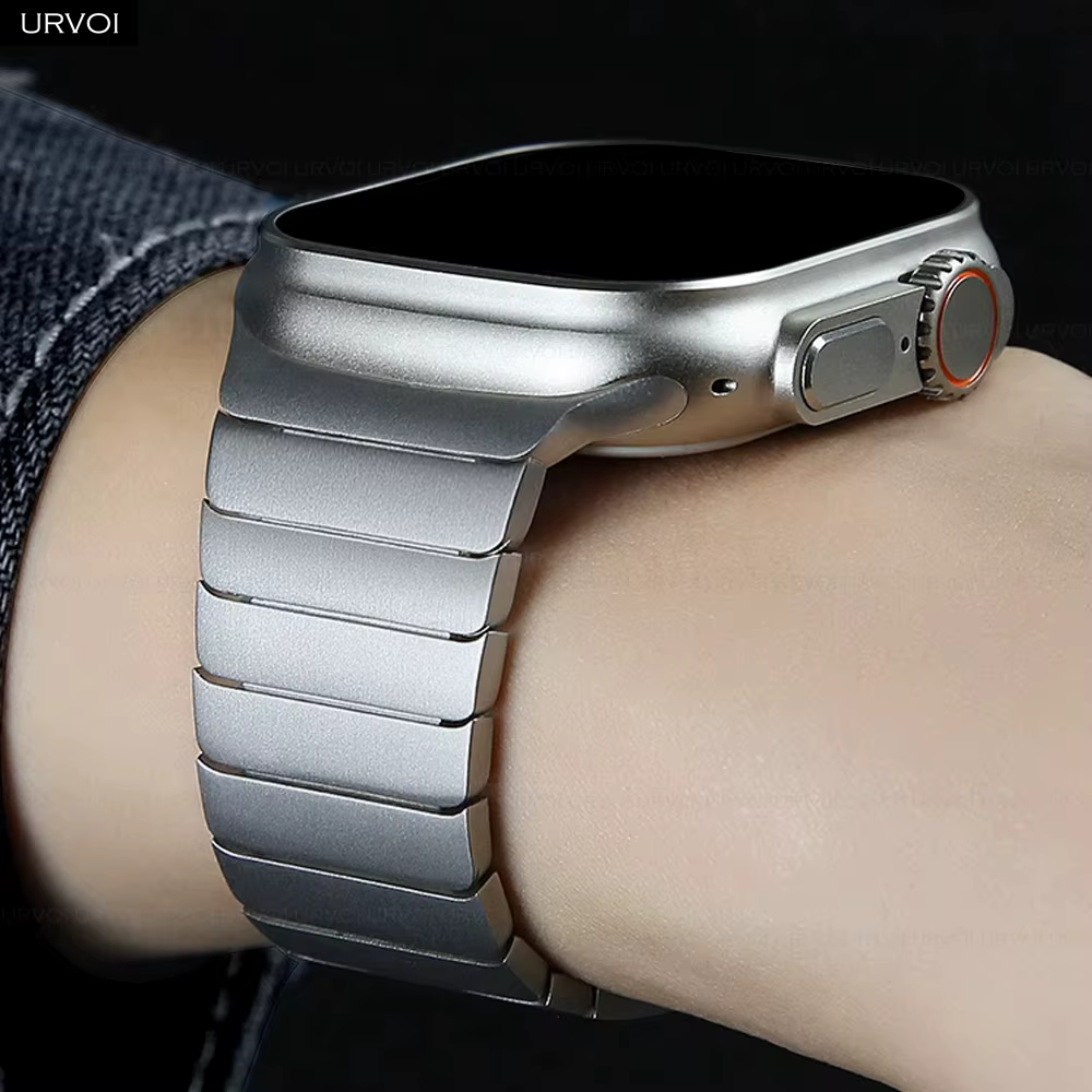 Bracelet à maillons URVOI pour Apple Watch Ultra 3 2 bandes Series11 10 9