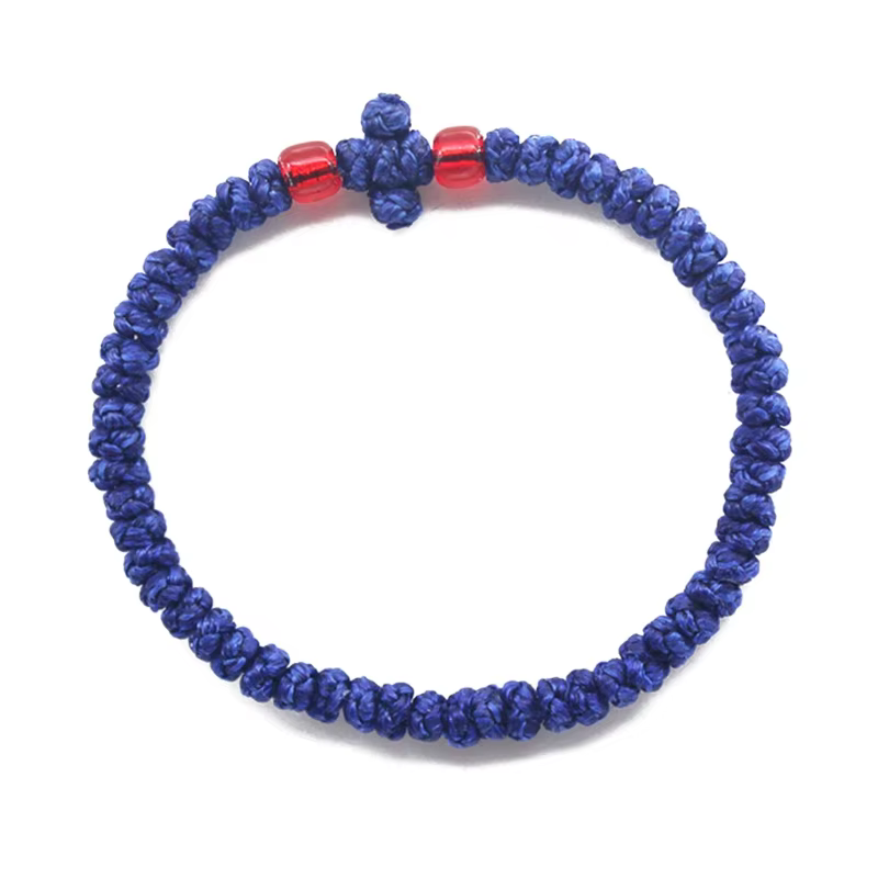 Bracelet en corde prière orthodoxe grecque, fait à main, chrétien, bijoux religieux élégants pour femmes hommes