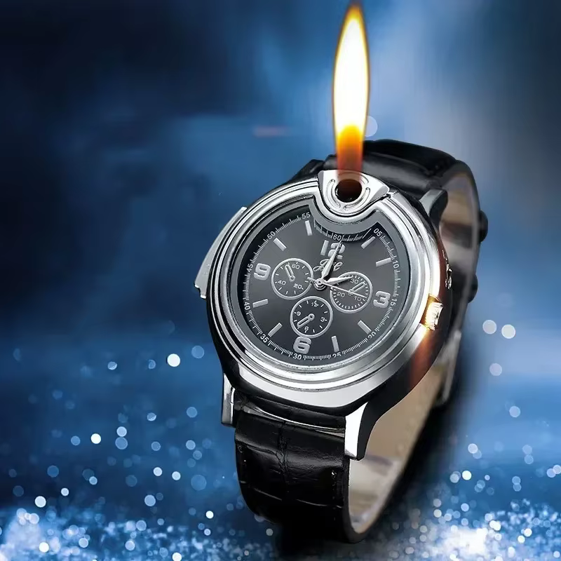 Briquet de montre à gaz ChimMetal pour hommes, briquet aste portable, coupe-vent, cadeau de personnalité cool, mode extérieure, nouveau