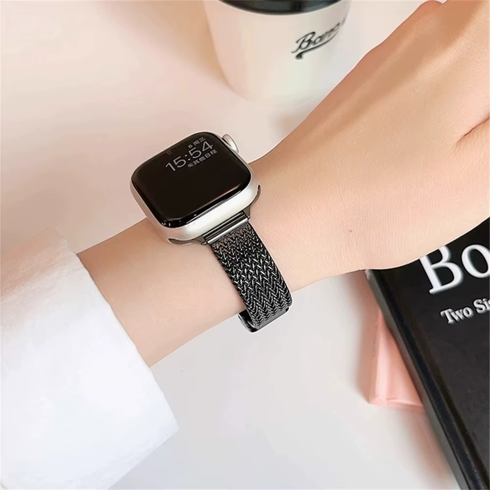 Bracelet magnétique en métal mince de luxe pour IWatch 10 9 8 7 SE 6