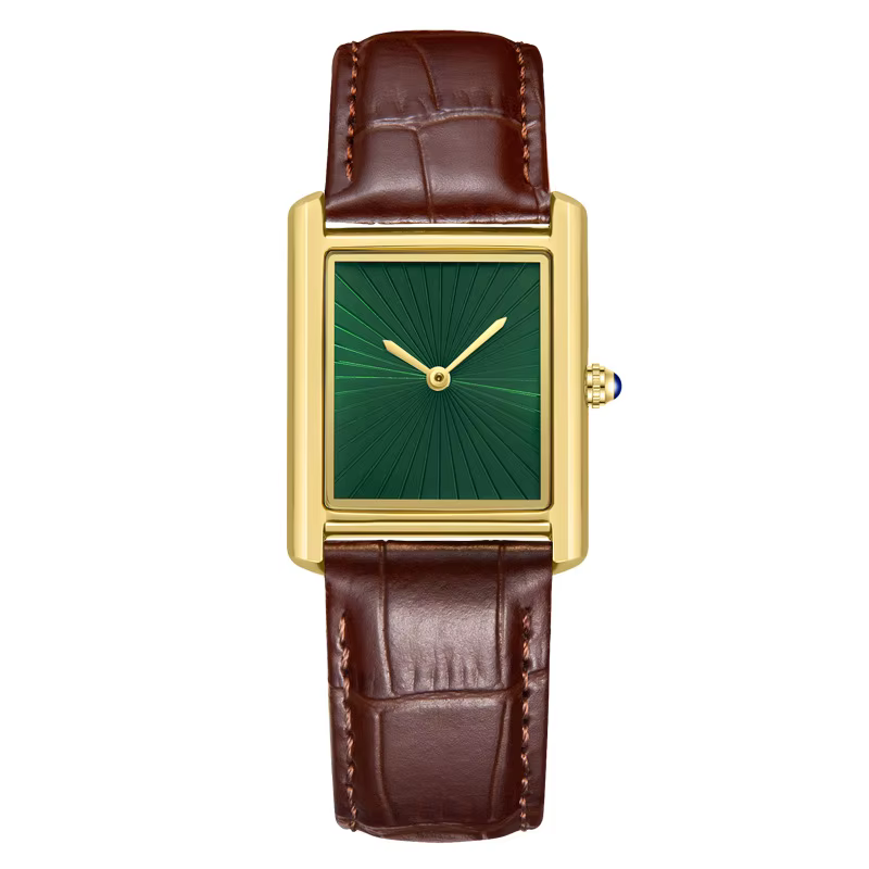 Nouvelle montre carrée classique pour hommes femmes conception Simple à deux mains bracelet en cuir de mode montres à Quartz étanches livraison directe
