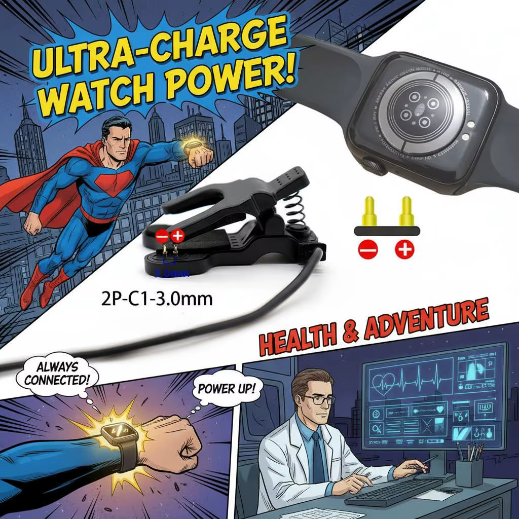 Câble de charge USB 5V universel pour montre connectée avec clip 2 broches/5 broches pour accessoire de chargeur