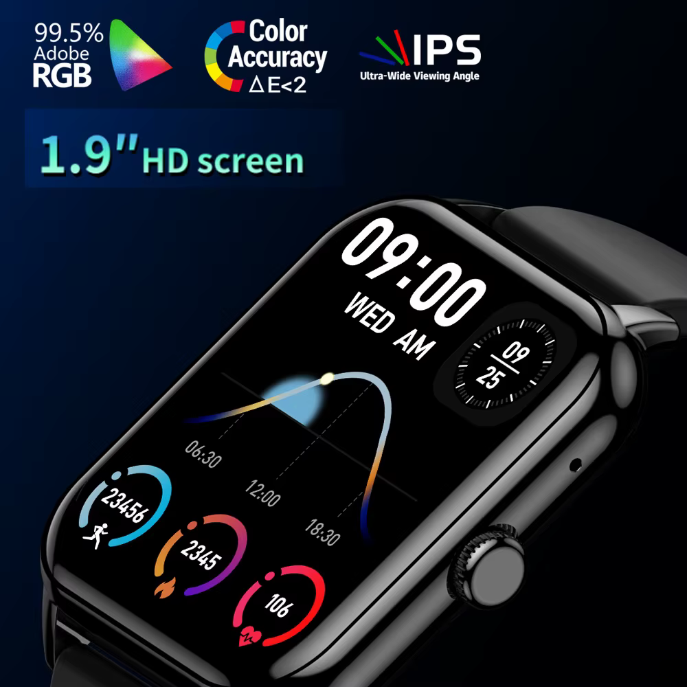 Montre connectée intelligente pour hommes et femmes avec appels Bluetooth