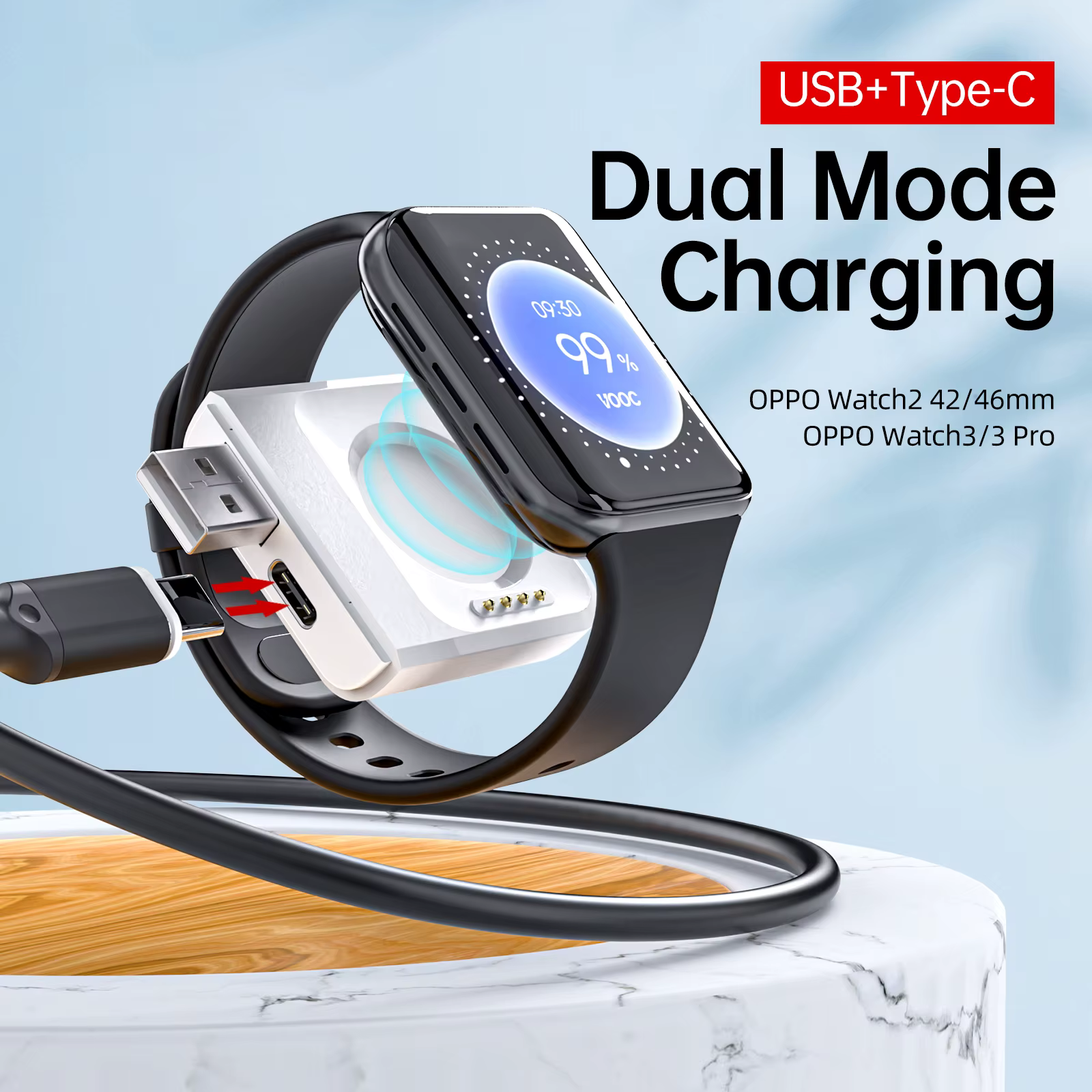 Station de chargement pour montre connectée OPPO Watch X3/X2 Watch4pro/4/3pro/3/SE
