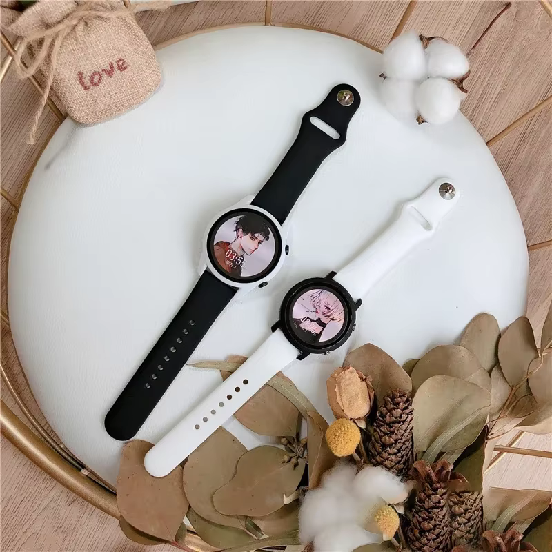 2 paquets de boîtier + bracelet pour Samsung Galaxy Watch 7-6-5-4 40mm 44mm verre trempé + protecteur d'écran pare-chocs PC + accessoires de bande en Silicone