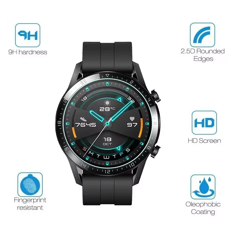 Montre intelligente ronde diamètre 37mm 36 38 39 40 30 31 34 32 33 35mm 42 43 44 45 46 41 MM Film de protection d'écran en verre trempé