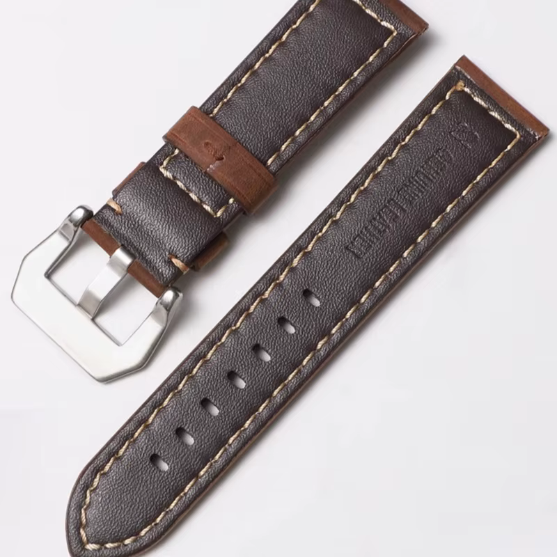 Bracelet de montre en cuir véritable pour Panerai
