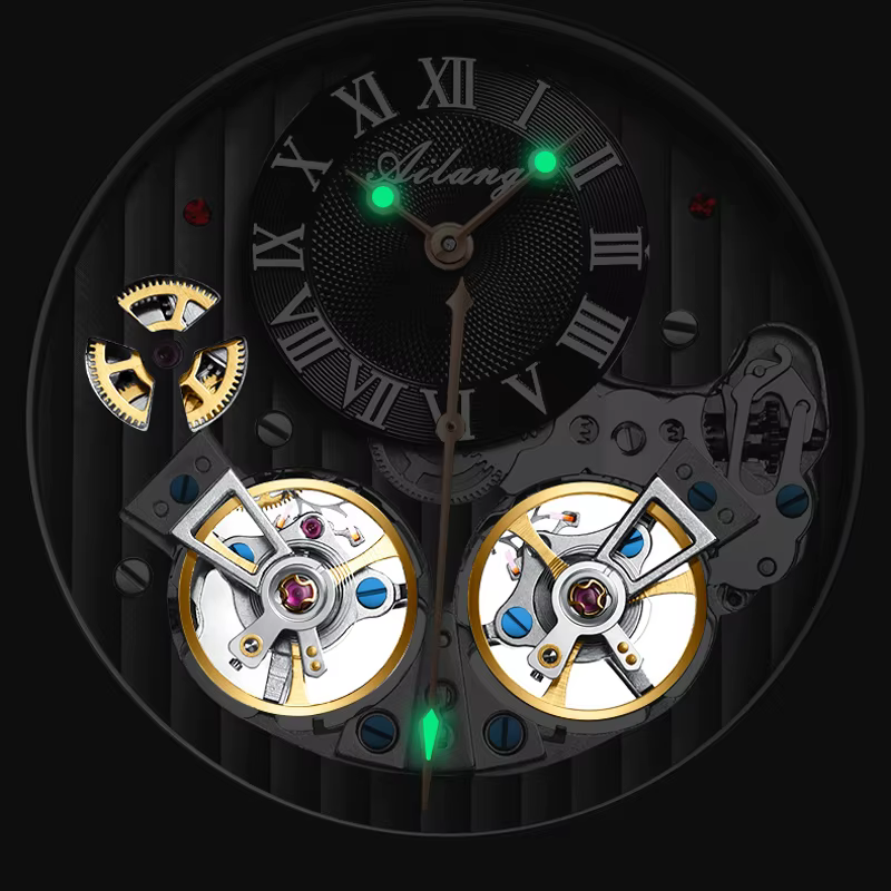 AILANG Top marque montre de luxe hommes automatique lumineux noir horloge