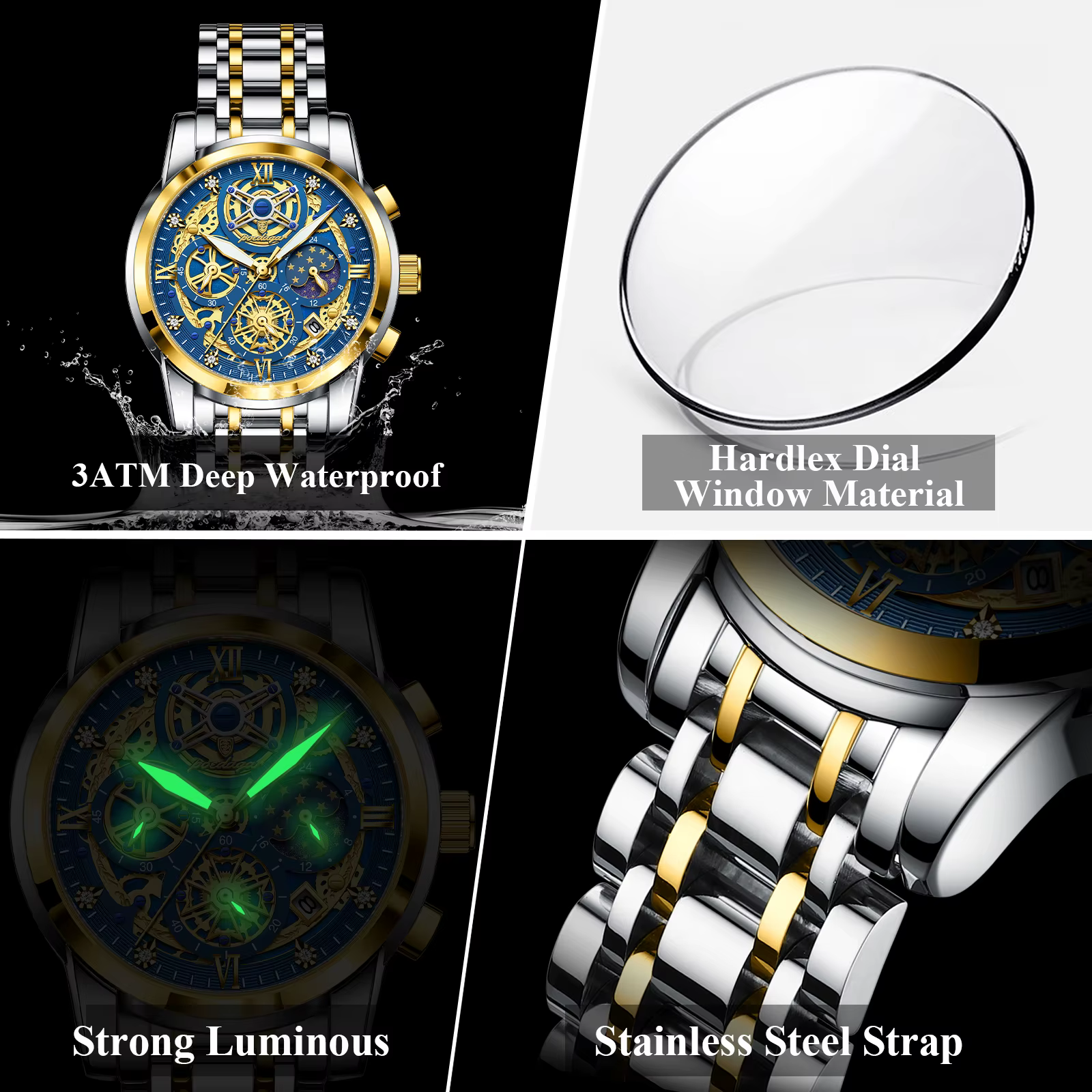 Montre à quartz étanche pour homme