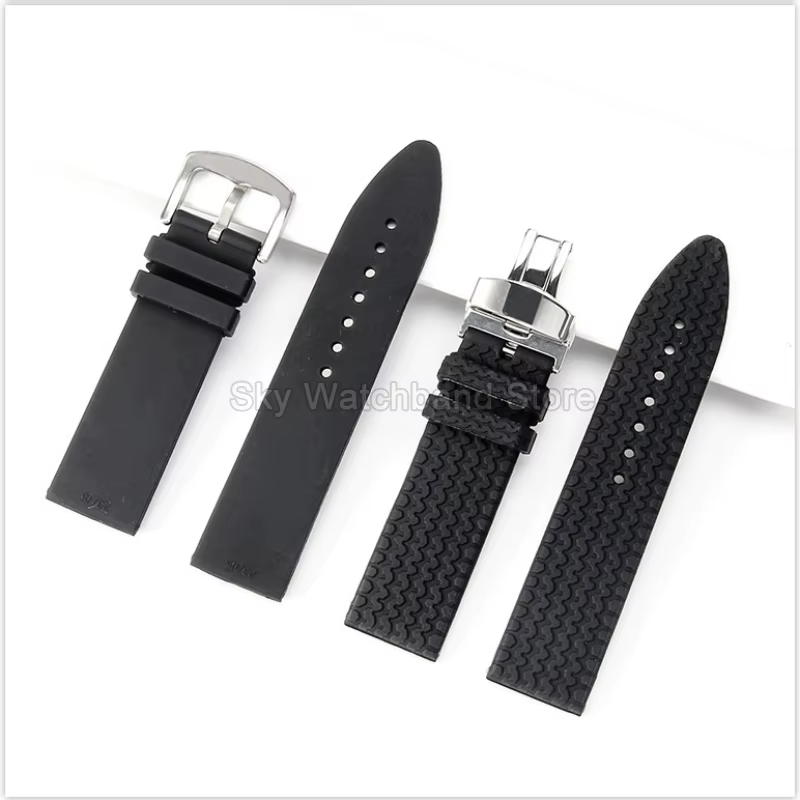 Bracelet de montre en Silicone noir pour Chopard Mille Miglia, 168511 168997, Interface droite souple et résistante à la sueur, accessoires de montre Premium