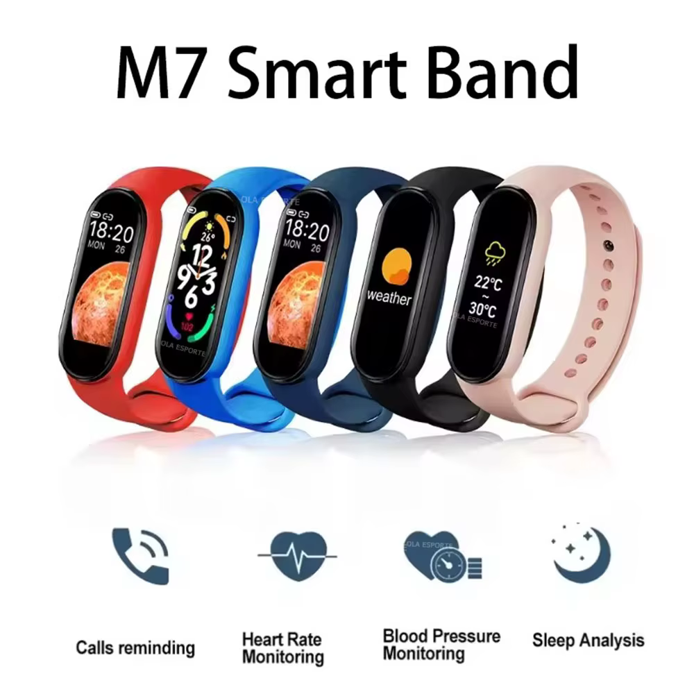 M7 Smartwatch fréquence cardiaque surveillance de la pression artérielle montre intelligente hommes femmes Fitness