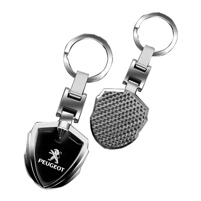 Porte-clés en métal 3D pour voiture, emblèmes de logo de voiture, accessoires pour Peugeot 308 206 207 407 607 108 208 301 308 508 608 107